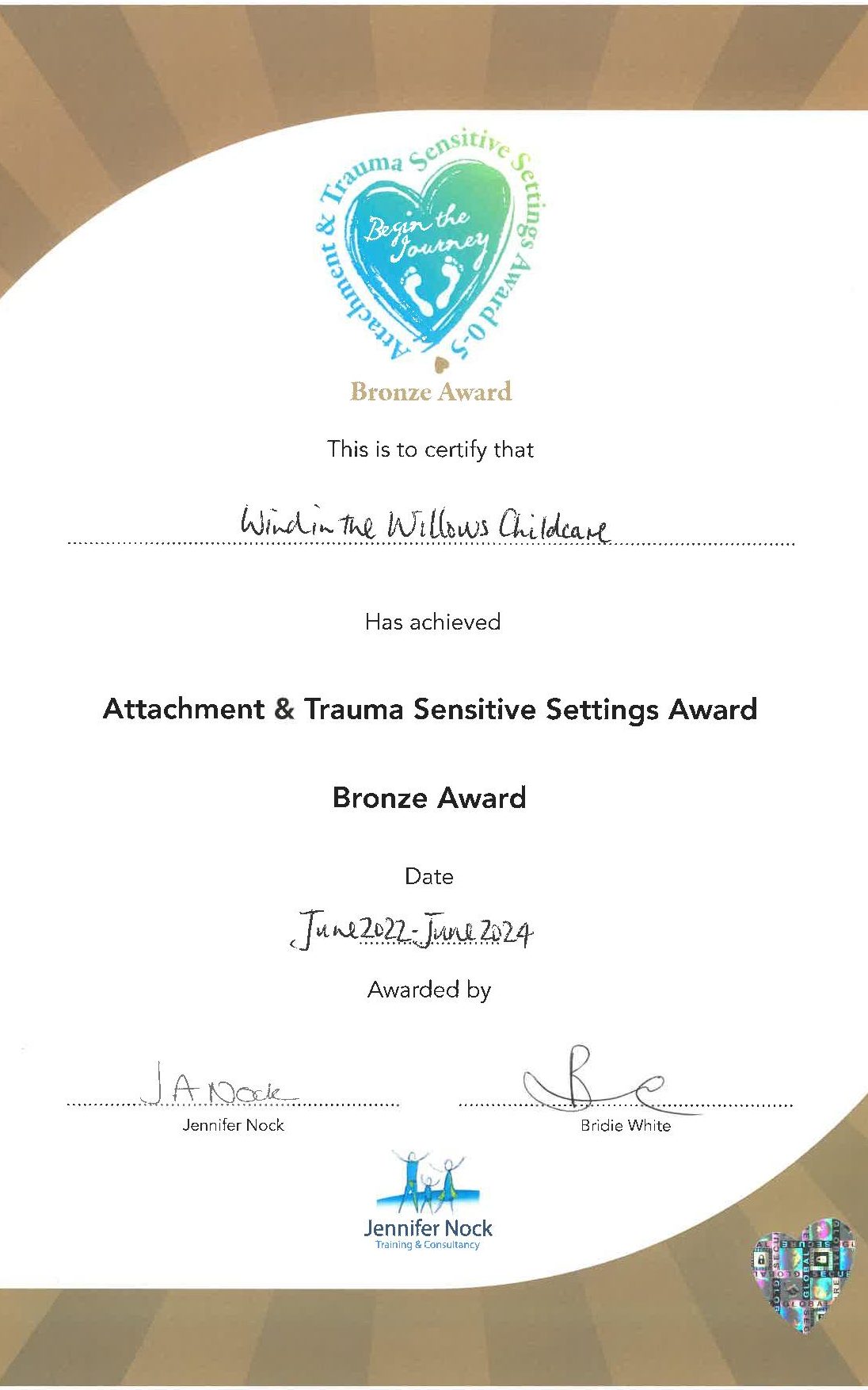 Congratulations to Tracey and her team for achieving the Attachment Trauma Sensitive setting Award
